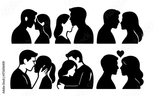 Romantic couple silhouettes: intimate poses and heartfelt moments