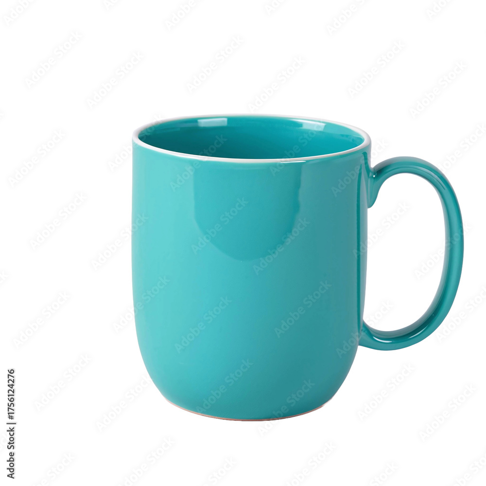 Obraz premium A turquoise mug, isolated, transparent background, no background. PNG.