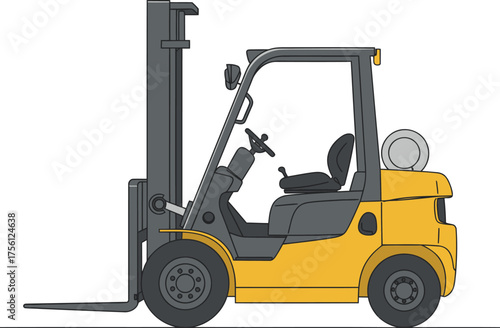 Yellow Industrial Forklift Truck For Material Handling
