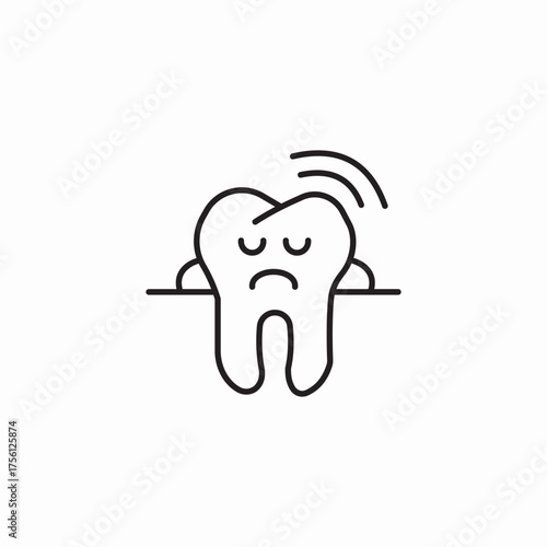 sad tooth ache icon sign vector