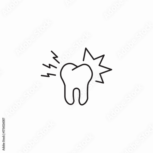 severe tooth pain icon sign vector