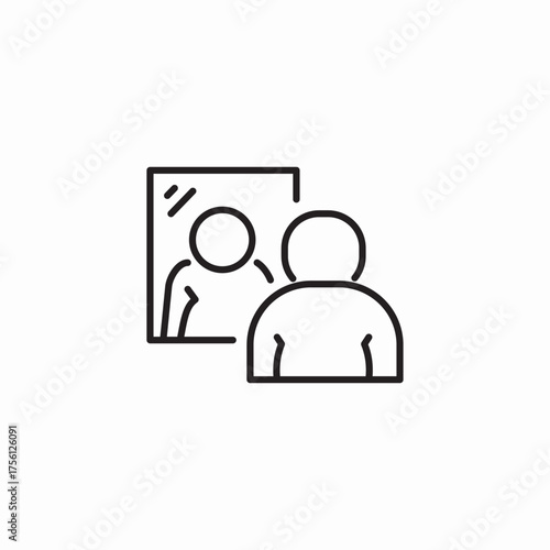 self reflection mirror icon sign vector