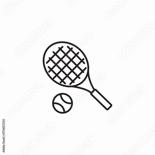 tennis racket ball icon sign vector