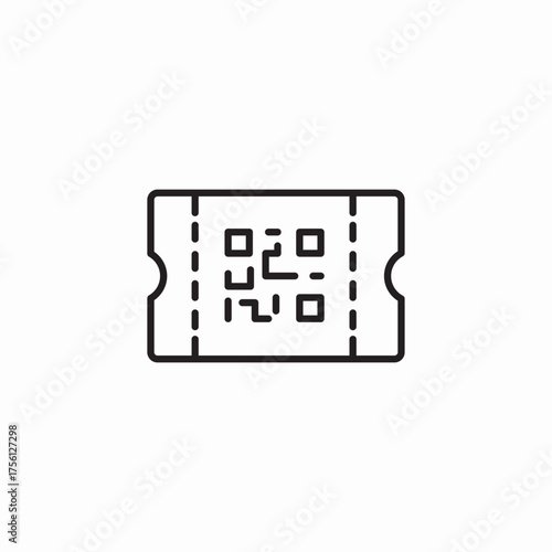 ticket qr code icon sign vector