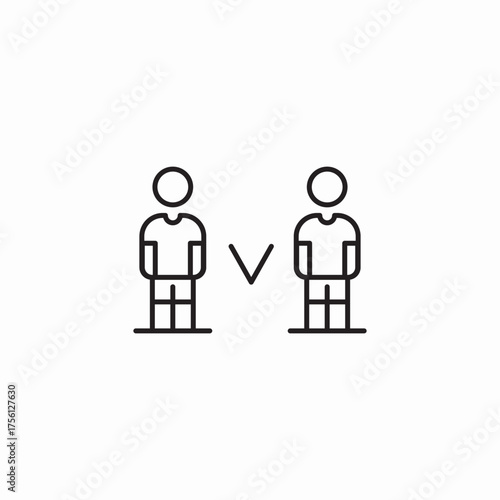 two players versus icon sign vector