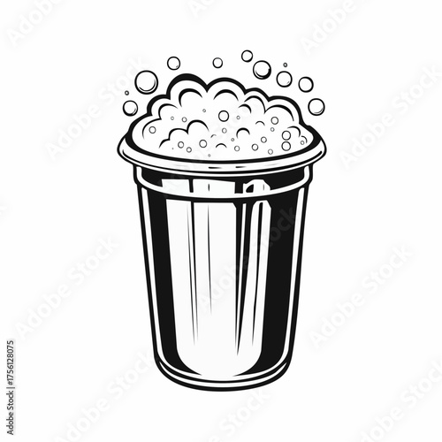 Refreshing Golden Beer in Plastic Cup with Foam and Condensation, Party Drink