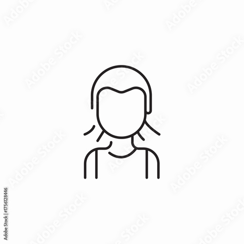 woman ponytail tanktop icon sign vector