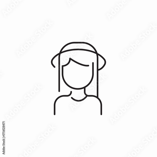 woman sun hat icon sign vector