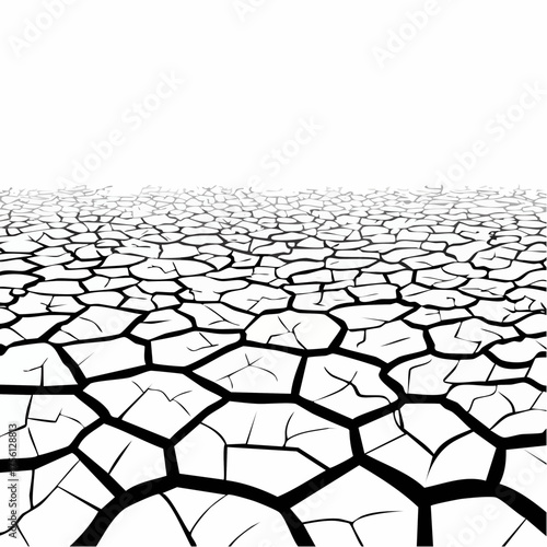 Cracked earth texture dry arid ground surface drought desert landscape illustration vector