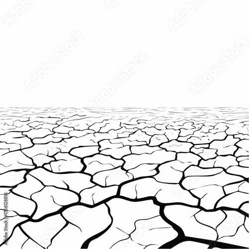 Cracked earth texture dry arid ground surface drought desert landscape illustration vector