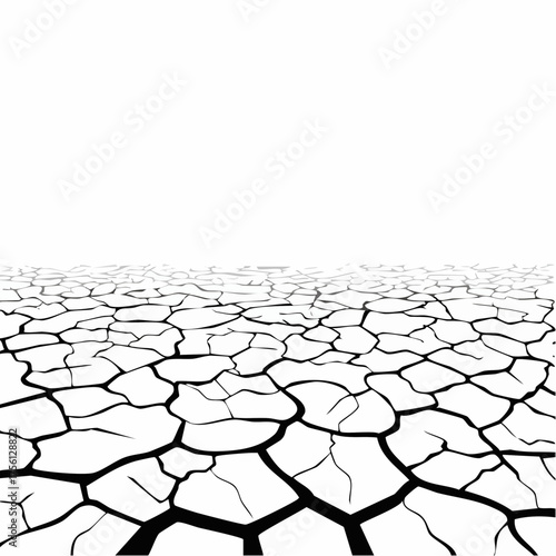Cracked earth texture dry arid ground surface drought desert landscape illustration vector