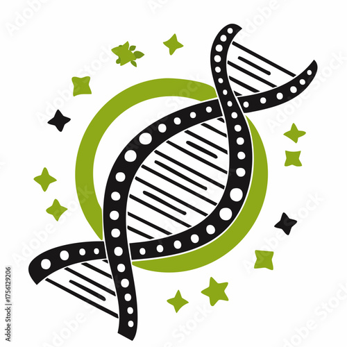 Non gmo dna helix symbol organic food certification biotechnology research icon genetic engineering healthy lifestyle