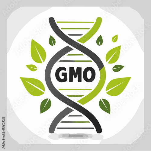 Non gmo dna helix symbol organic food certification biotechnology research icon genetic engineering healthy lifestyle