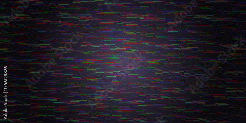 Abstract background with colorful glitch effect from pixels on purple screen. Digital pixel color RGB noise error video frames. VHS, TV effect concept.