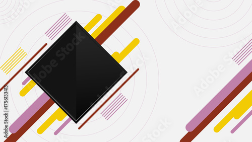 Colorful Geometric Abstract Frame with Diamond Center