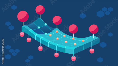 3D Collagen Matrix A threedimensional view of a collagen matrix with embedded nanobots working diligently to weave and strengthen the collagen structure.