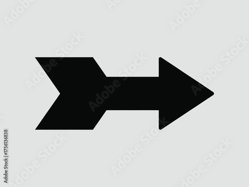 Bold black arrow silhouette vector illustration scalable graphic eps icon for navigation and direction vector illustration white background