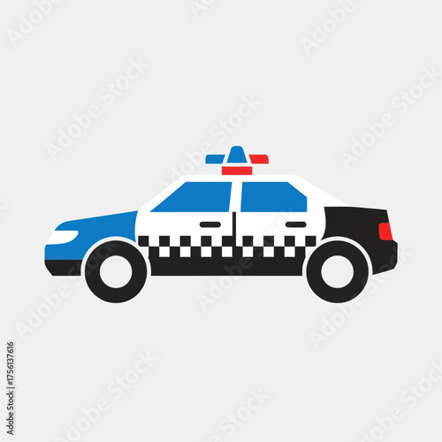Police car vector illustration icon isolated.
