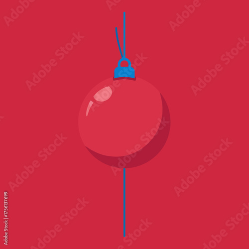 Red double end punching bag for boxing training.