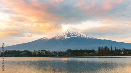 Fuji mountain and Kawaguchiko lake in Japan.