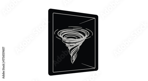 Abstract swirling vortex of energy within a digital frame, symbolizing power and motion.