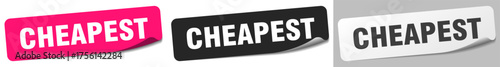cheapest sticker. cheapest sticker set on white background