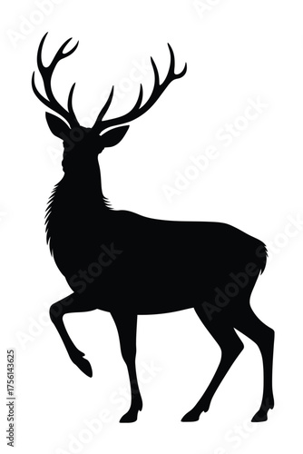 Majestic stag silhouette vector illustration scalable eps icon for design projects vector illustration white background