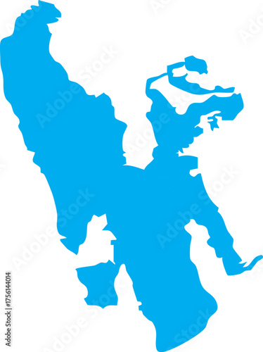 Great Salt Lake Utah USA Blue Map Shape Silhouette