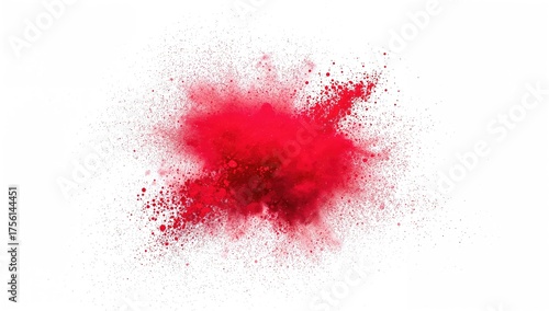Burst of vivid red pigment ...
