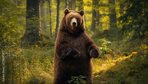 Ursus arctos rising upright...
