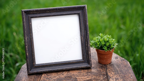 Vintage black empty frame a...