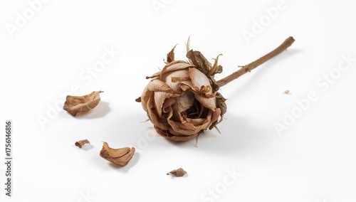 Isolated dried rose bloom o...