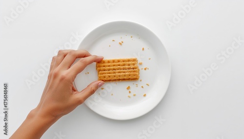 Person gripping cracker bis...