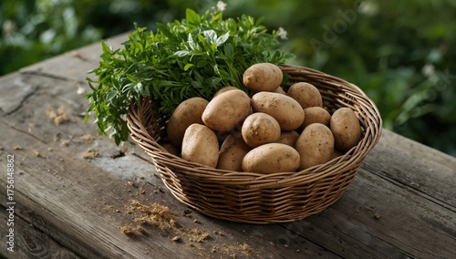 Newly harvested baby potato...