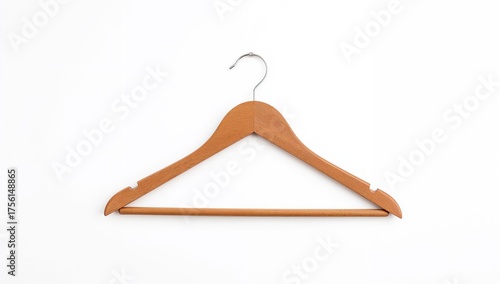 A wooden coat hanger isolat...
