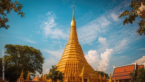 Vintage golden temple archi...