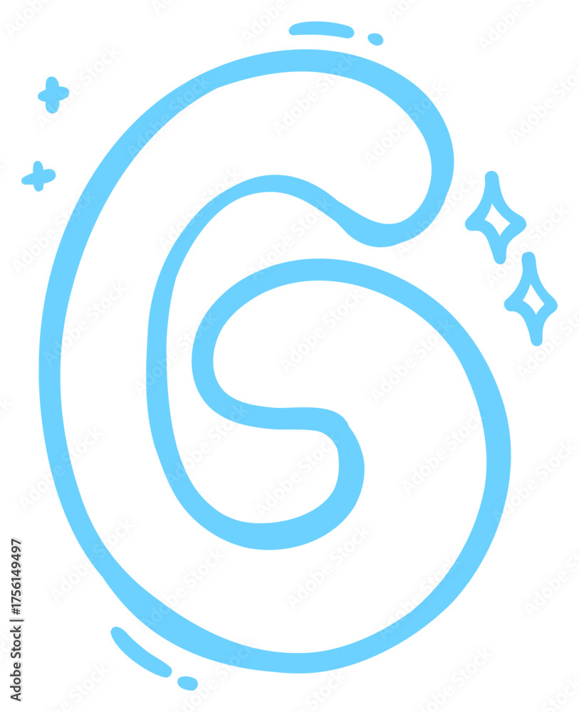 Obraz premium Cute Letter G with Sparkles Sticker