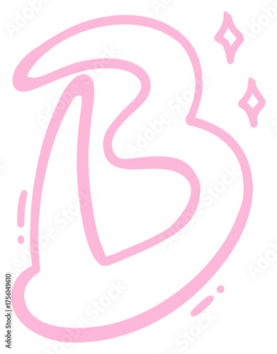 Wallpaper Mural Cartoon Letter B with Sparkles Sticker Torontodigital.ca