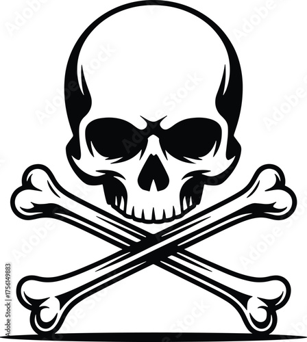 Skull and crossbones design vector illustration for halloween or pirate theme