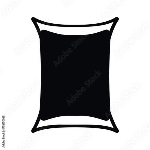 Black and White Illustration of a Bag or Pouch Container Shape