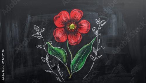 Red blossoms displayed on a...