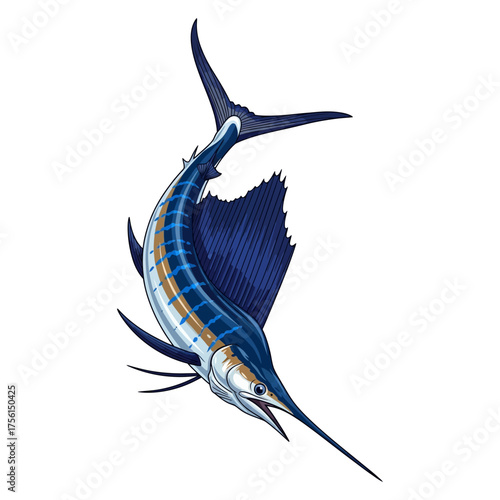 sailfish fishing illustration logo vector image t shirt
