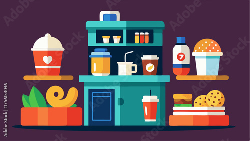 A coffee bar with a variety of snacks and drinks for students to refuel during study breaks.