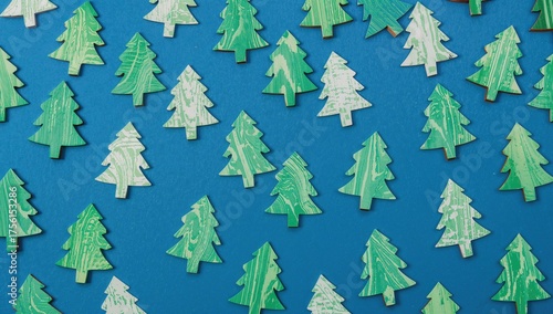Green wooden figurines shap...