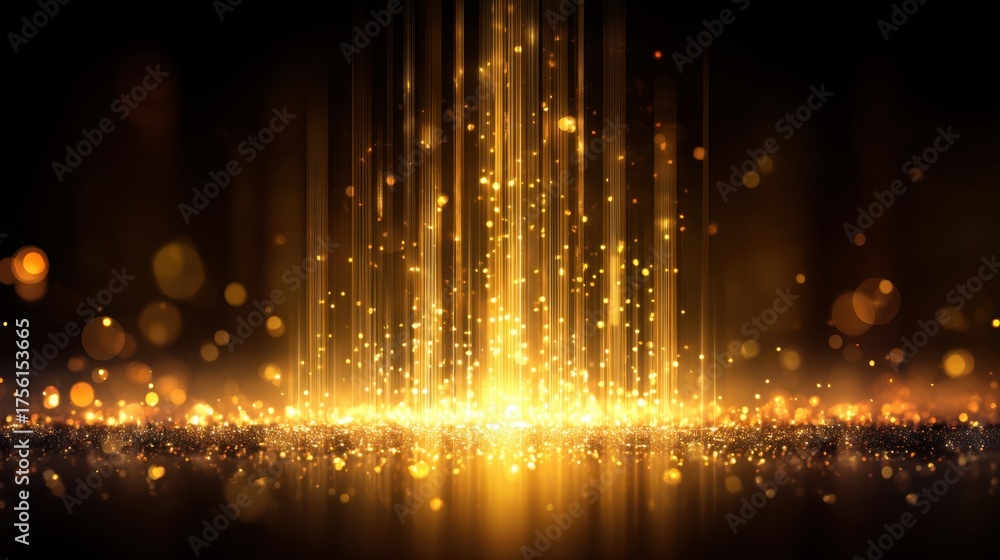 Fototapeta premium Golden Rays of Light Creating a Magical Atmosphere with Sparkling Particles and Soft Glows for an Inspirational Background