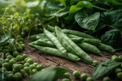 Organic green peas growing ...