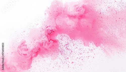 Burst of pink dust on a cle...