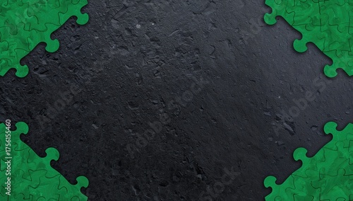 Green corner puzzle pieces ...
