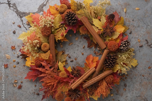 Seasonal arrangement featur...