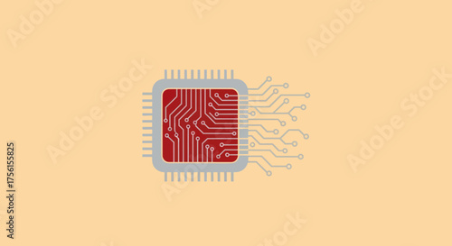 A graphic depicts a central processing unit with intricate internal circuits on a cream background